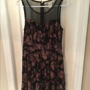 American Rag Sleeveless Black Floral Dress